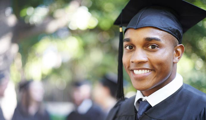 Young man in graduation cap